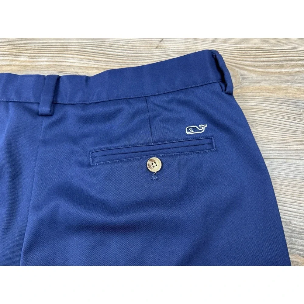 Vineyard Vines Links Shorts Mens 33 Navy Polyester Performance Stretch 9‎ Inch